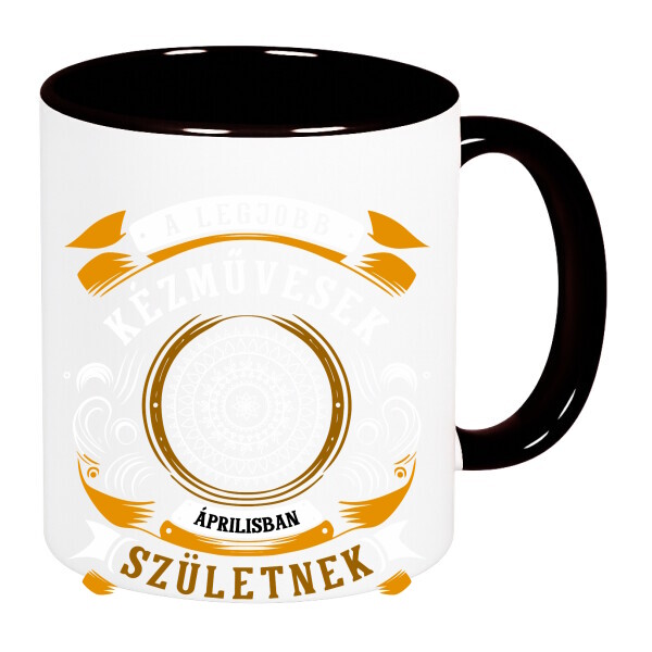 Színes fülű és belsejű bögre