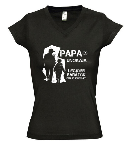 Női V nyakú póló