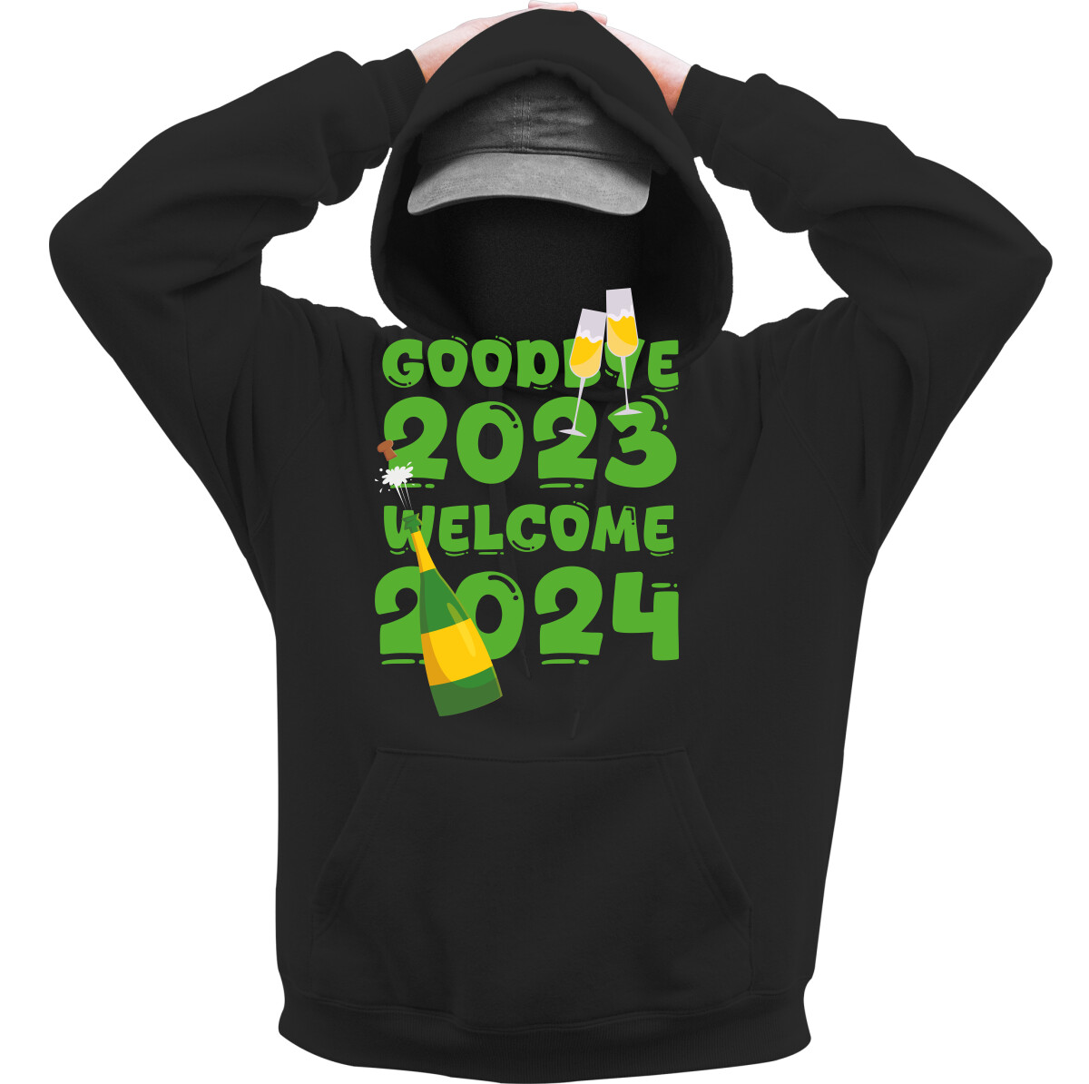 Kapucnis belebújós pulóver