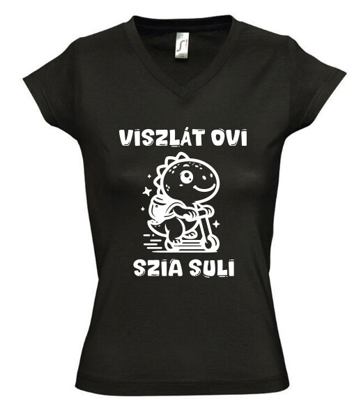 Női V nyakú póló