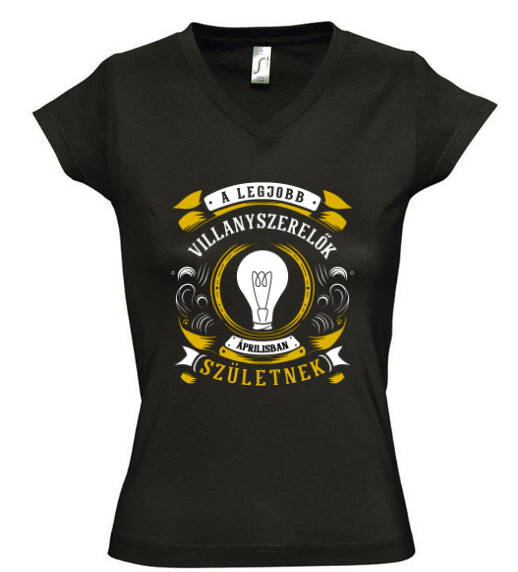 Női V nyakú póló