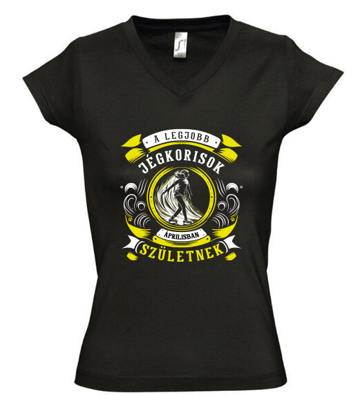 Női V nyakú póló