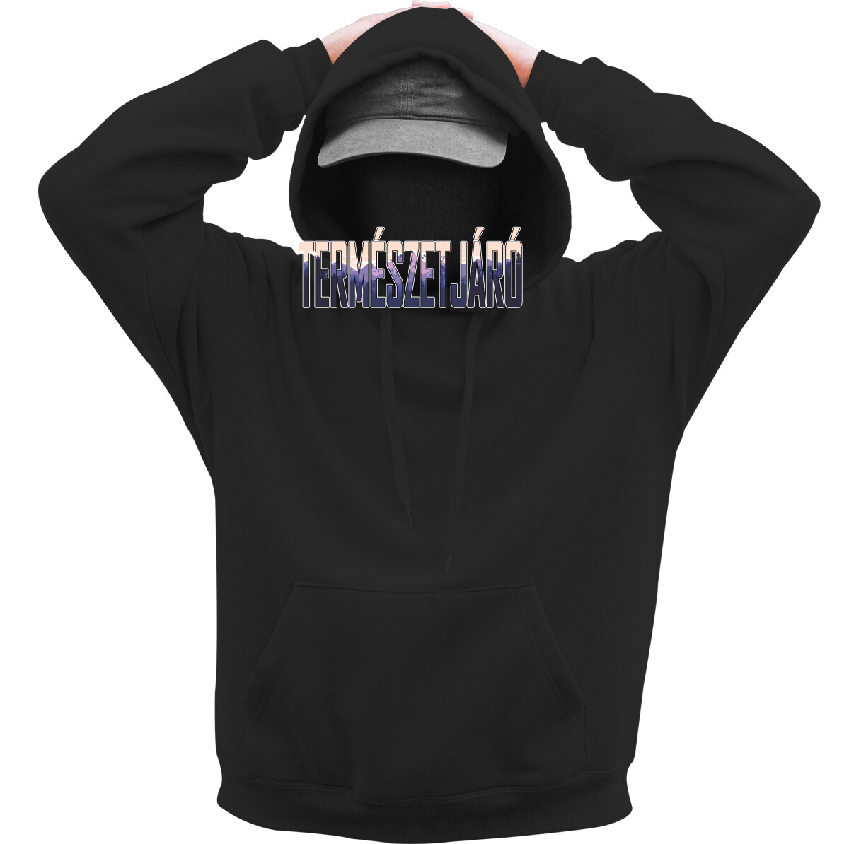 Kapucnis belebújós pulóver