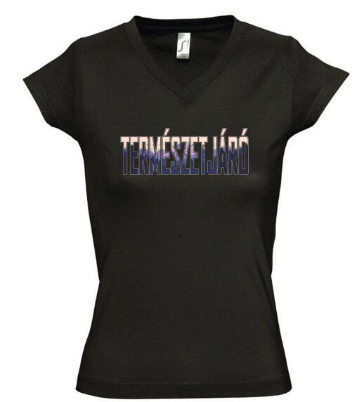 Női V nyakú póló