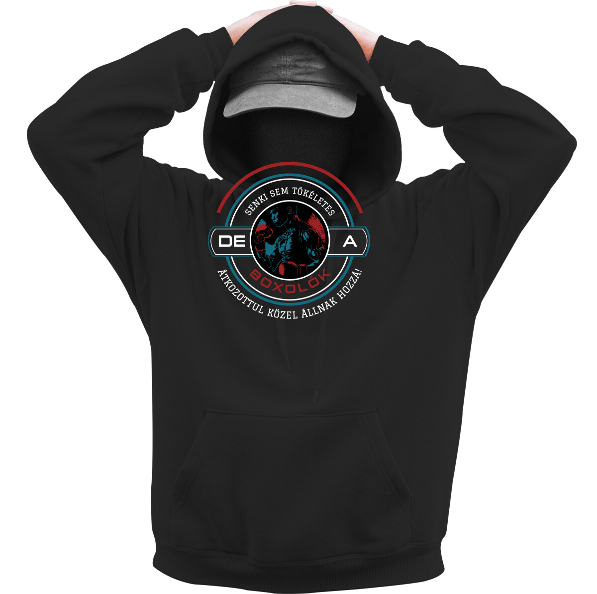 Kapucnis belebújós pulóver