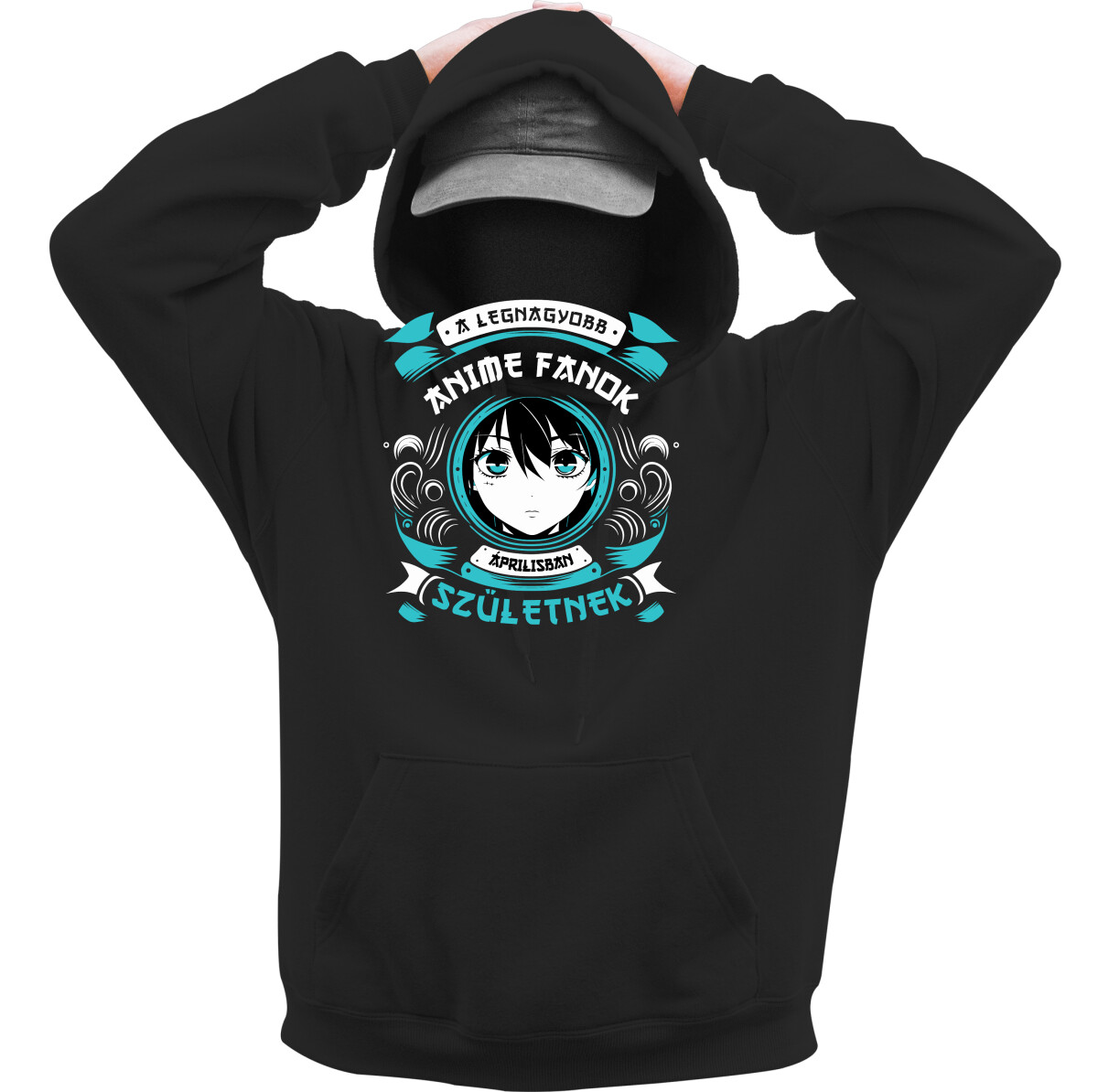 Kapucnis belebújós pulóver