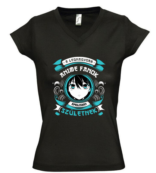 Női V nyakú póló