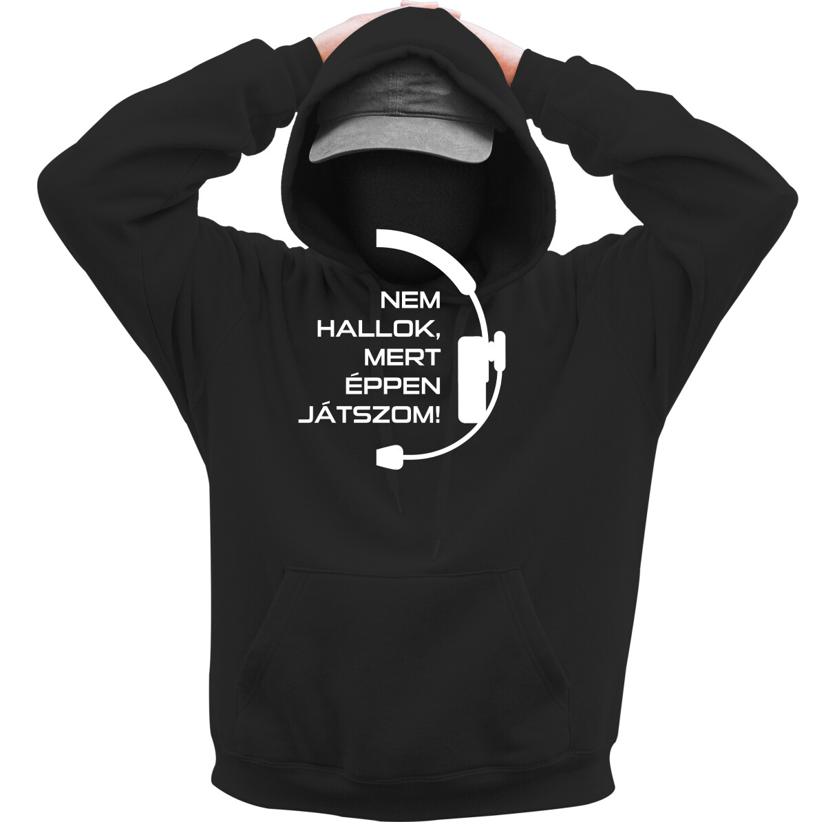 Kapucnis belebújós pulóver