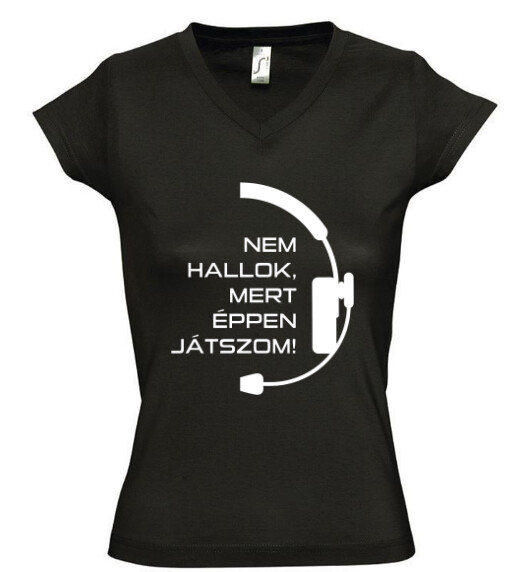 Női V nyakú póló