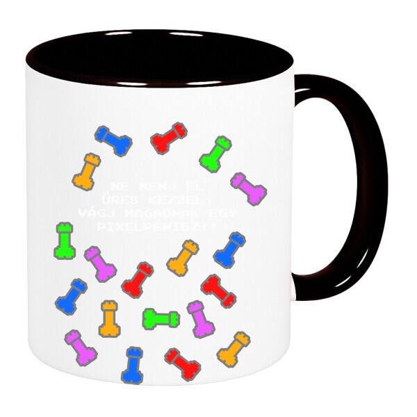 Színes fülű és belsejű bögre