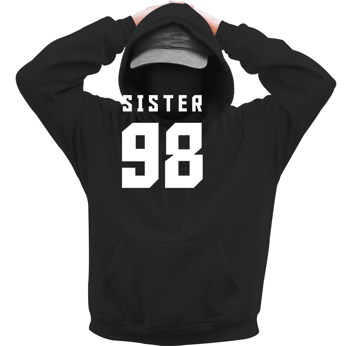 Kapucnis belebújós pulóver