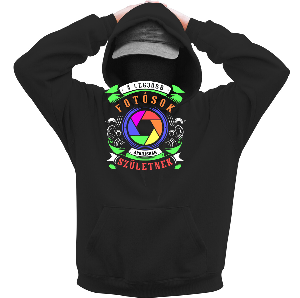 Kapucnis belebújós pulóver