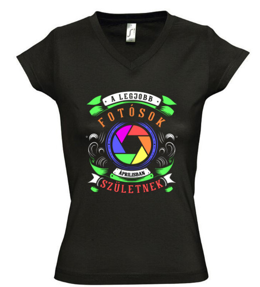 Női V nyakú póló