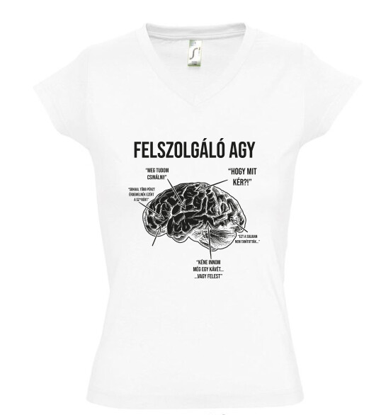 Női V nyakú póló