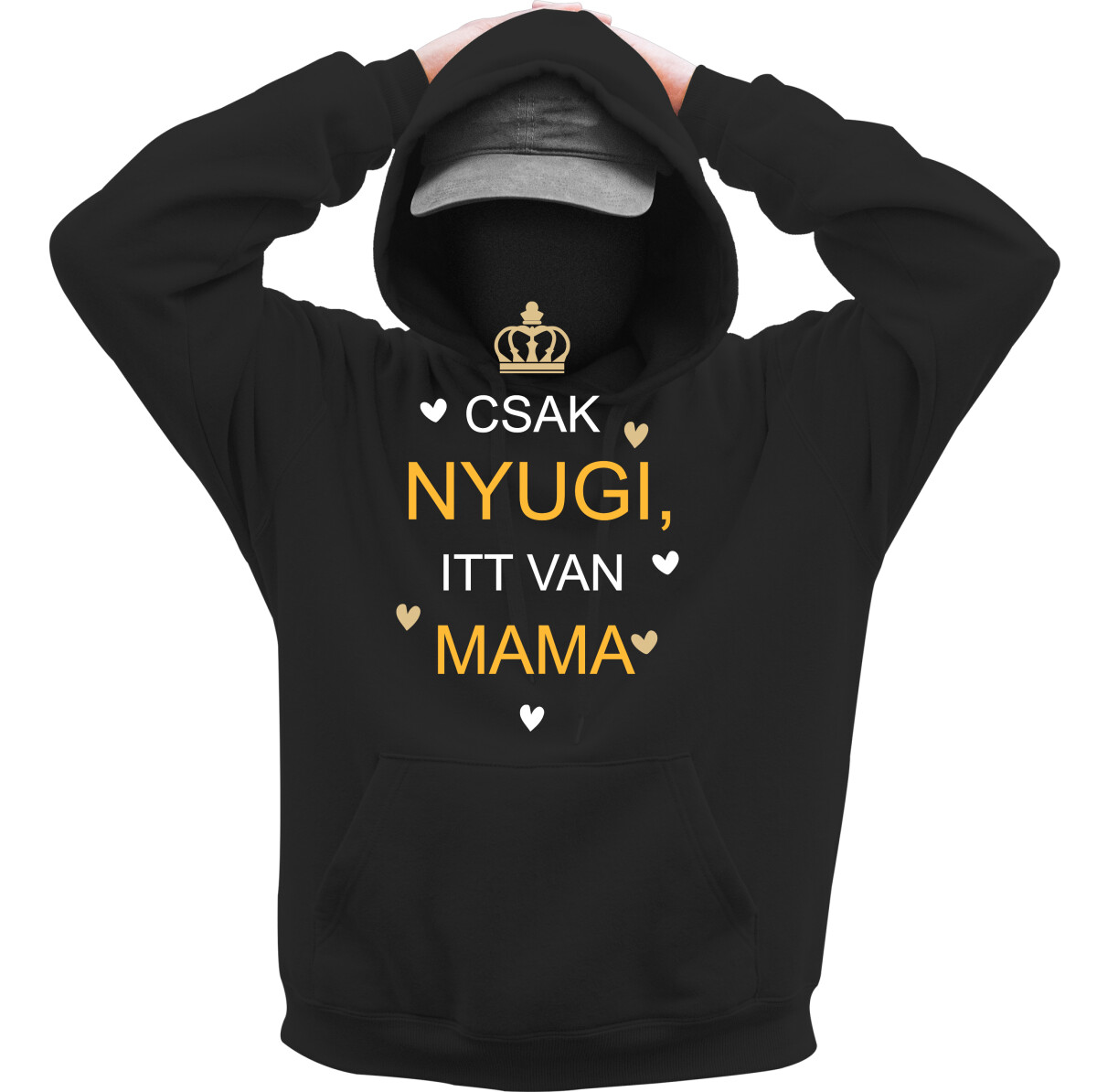 Kapucnis belebújós pulóver