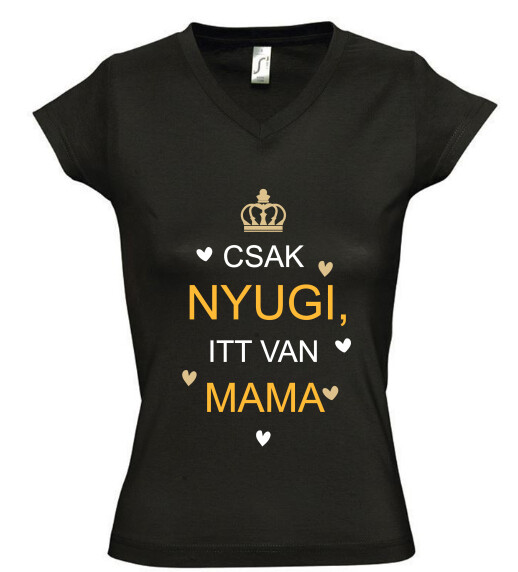 Női V nyakú póló