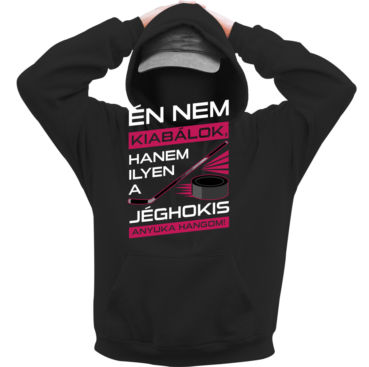 Kapucnis belebújós pulóver