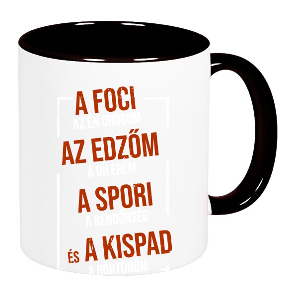 Színes fülű és belsejű bögre