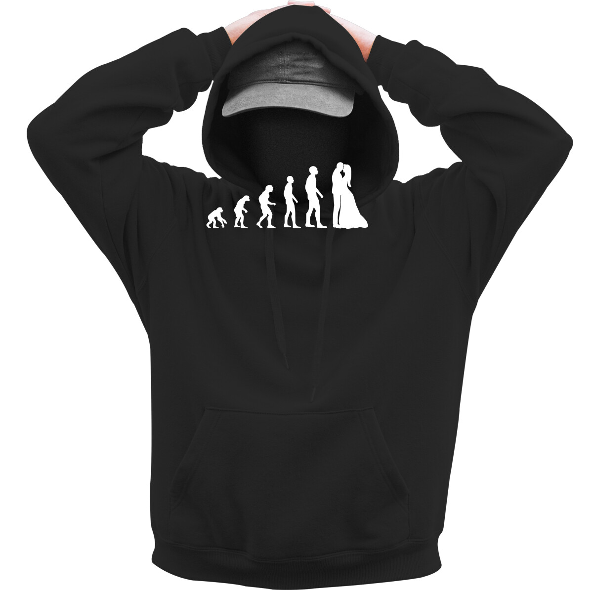 Kapucnis belebújós pulóver