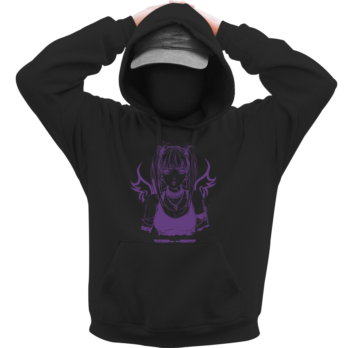 Kapucnis belebújós pulóver