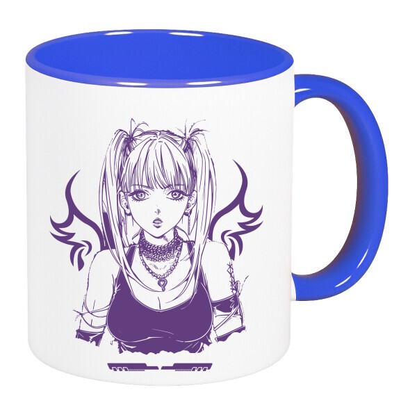 Színes fülű és belsejű bögre