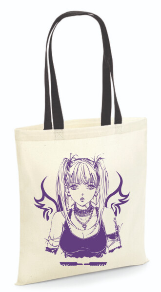 Vászontáska - színes fülű 