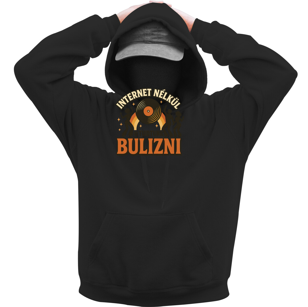 Kapucnis belebújós pulóver