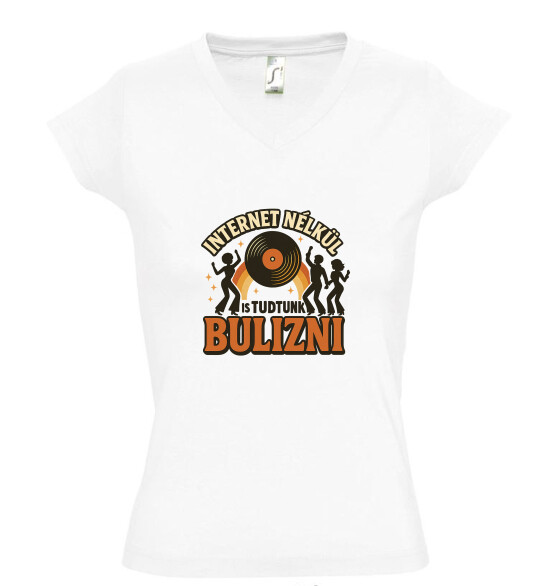 Női V nyakú póló