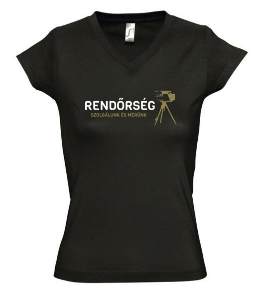 Női V nyakú póló