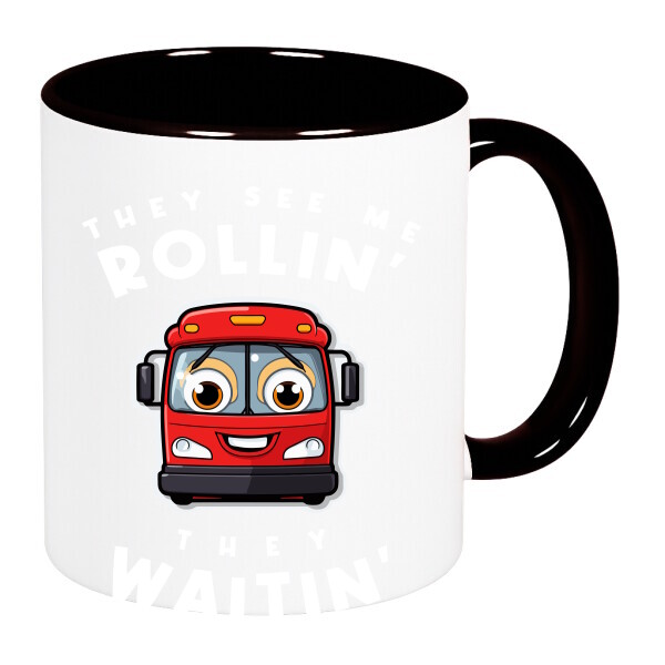 Színes fülű és belsejű bögre