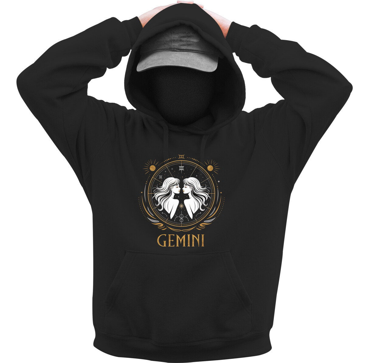 Kapucnis belebújós pulóver