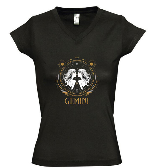 Női V nyakú póló