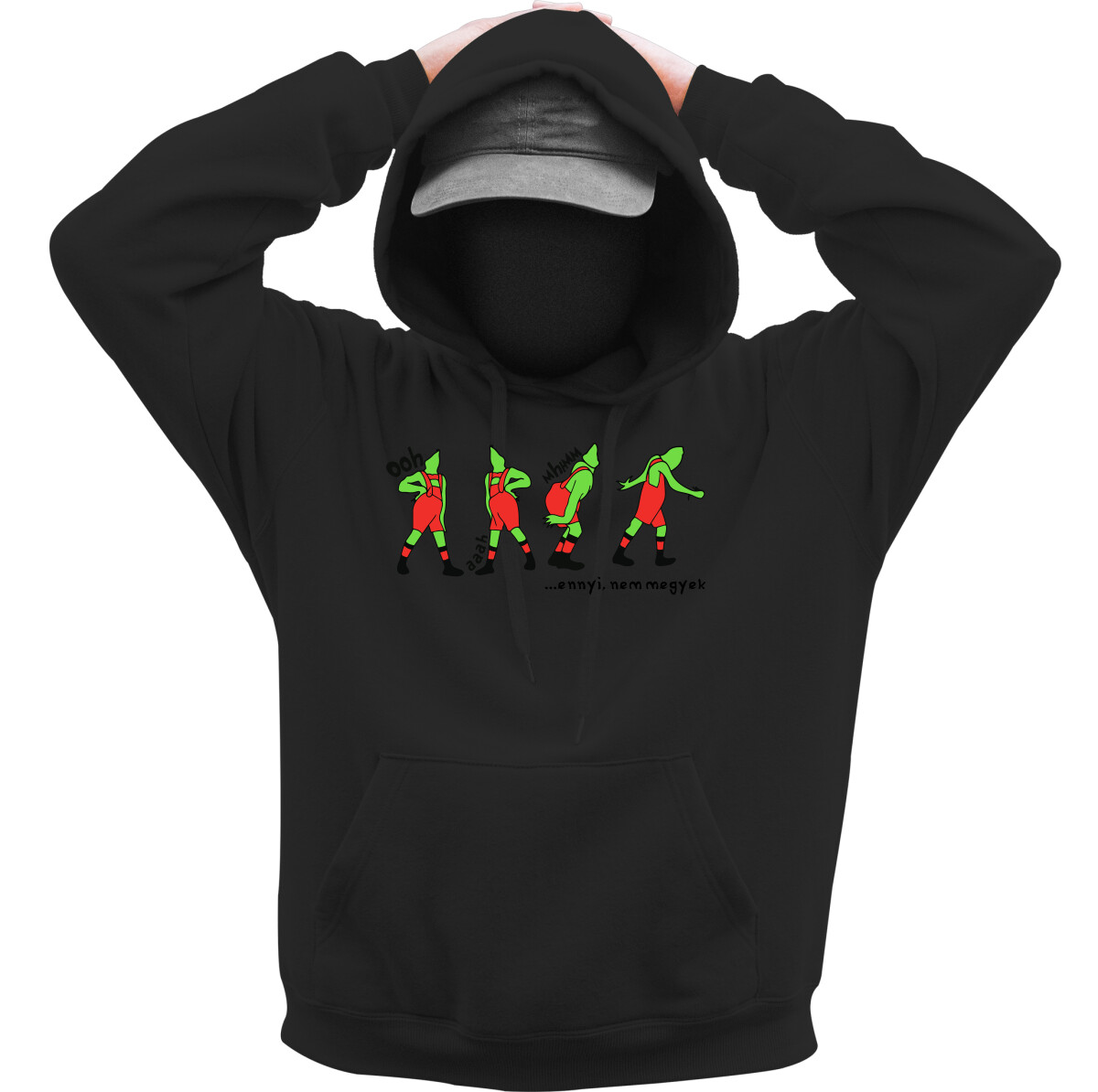 Kapucnis belebújós pulóver