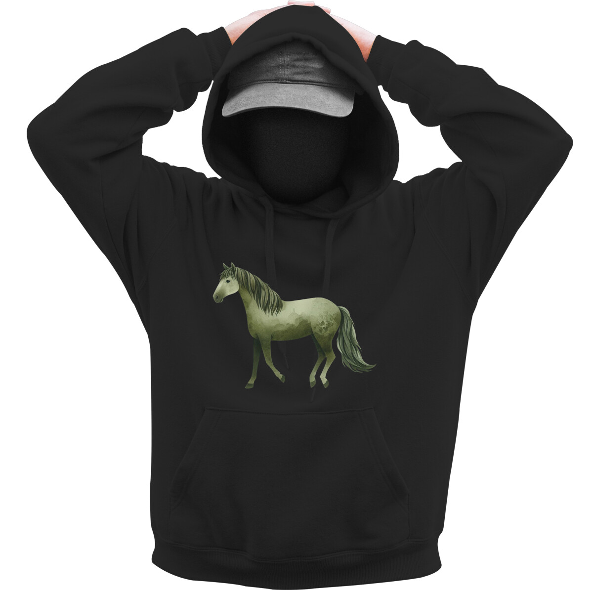 Kapucnis belebújós pulóver