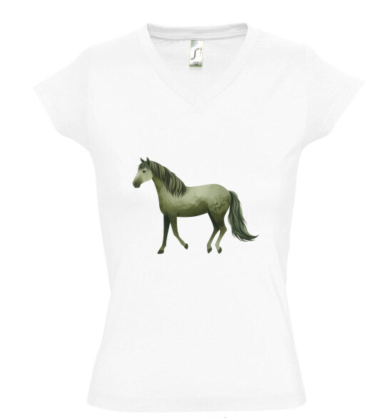 Női V nyakú póló