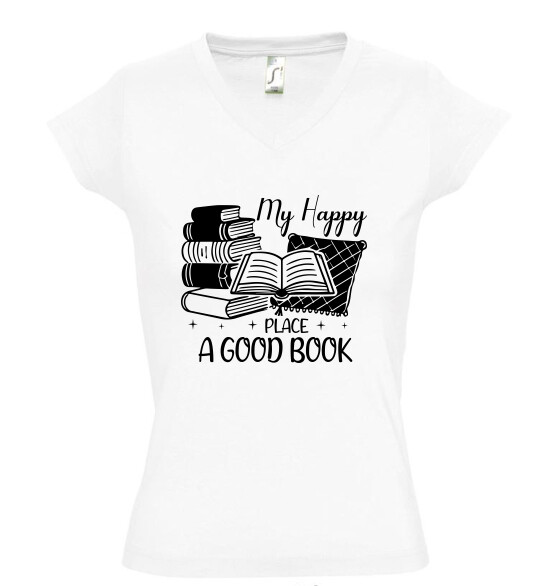 Női V nyakú póló