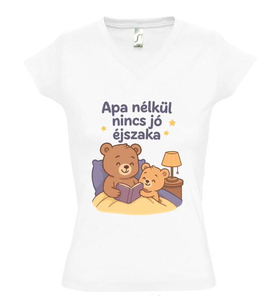 Női V nyakú póló