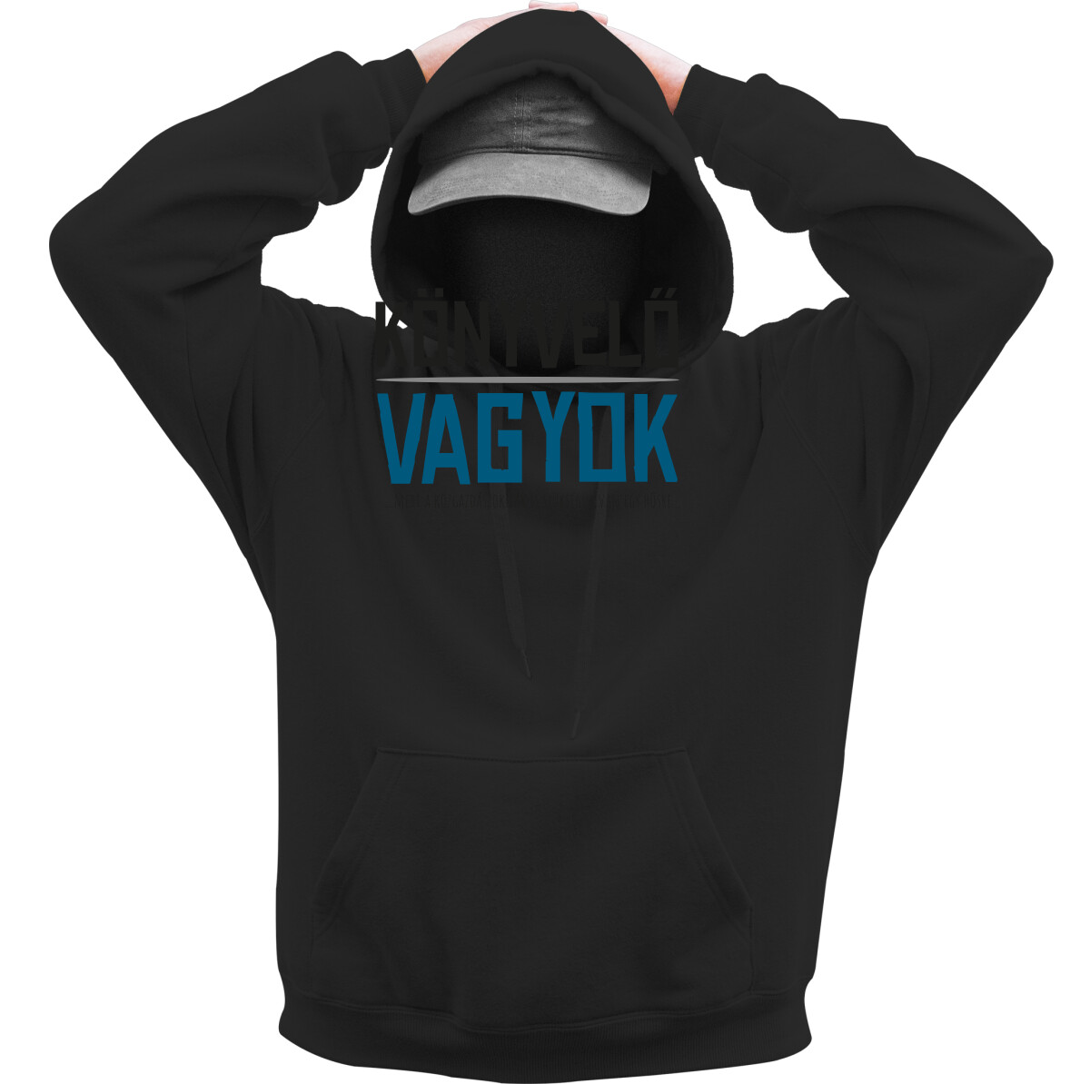 Kapucnis belebújós pulóver