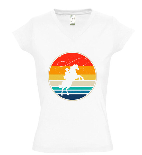 Női V nyakú póló