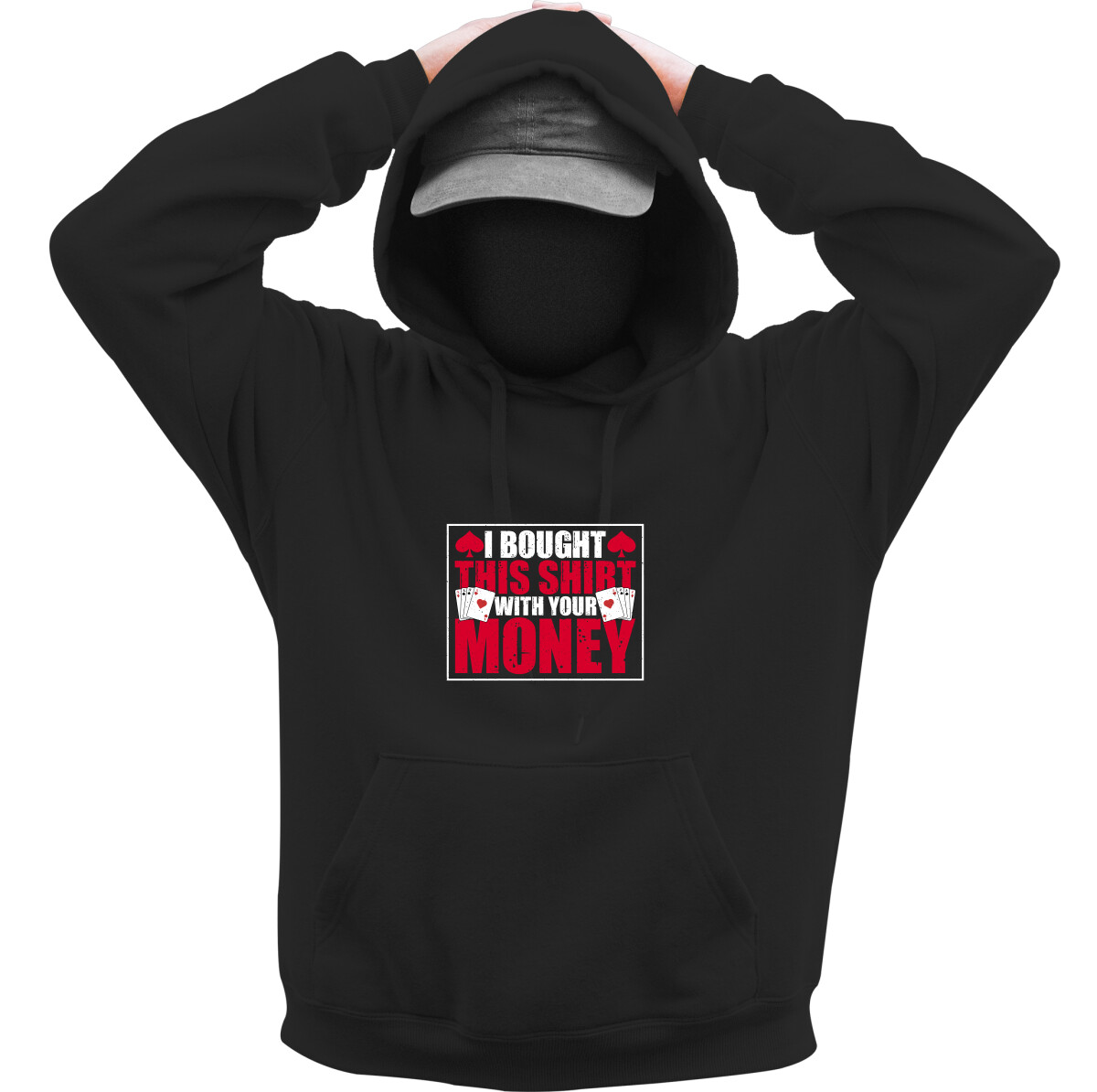 Kapucnis belebújós pulóver