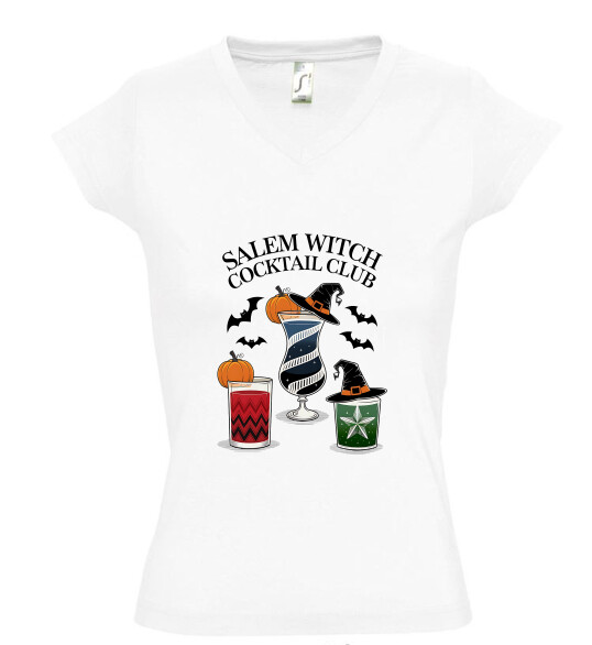 Női V nyakú póló