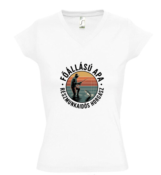 Női V nyakú póló