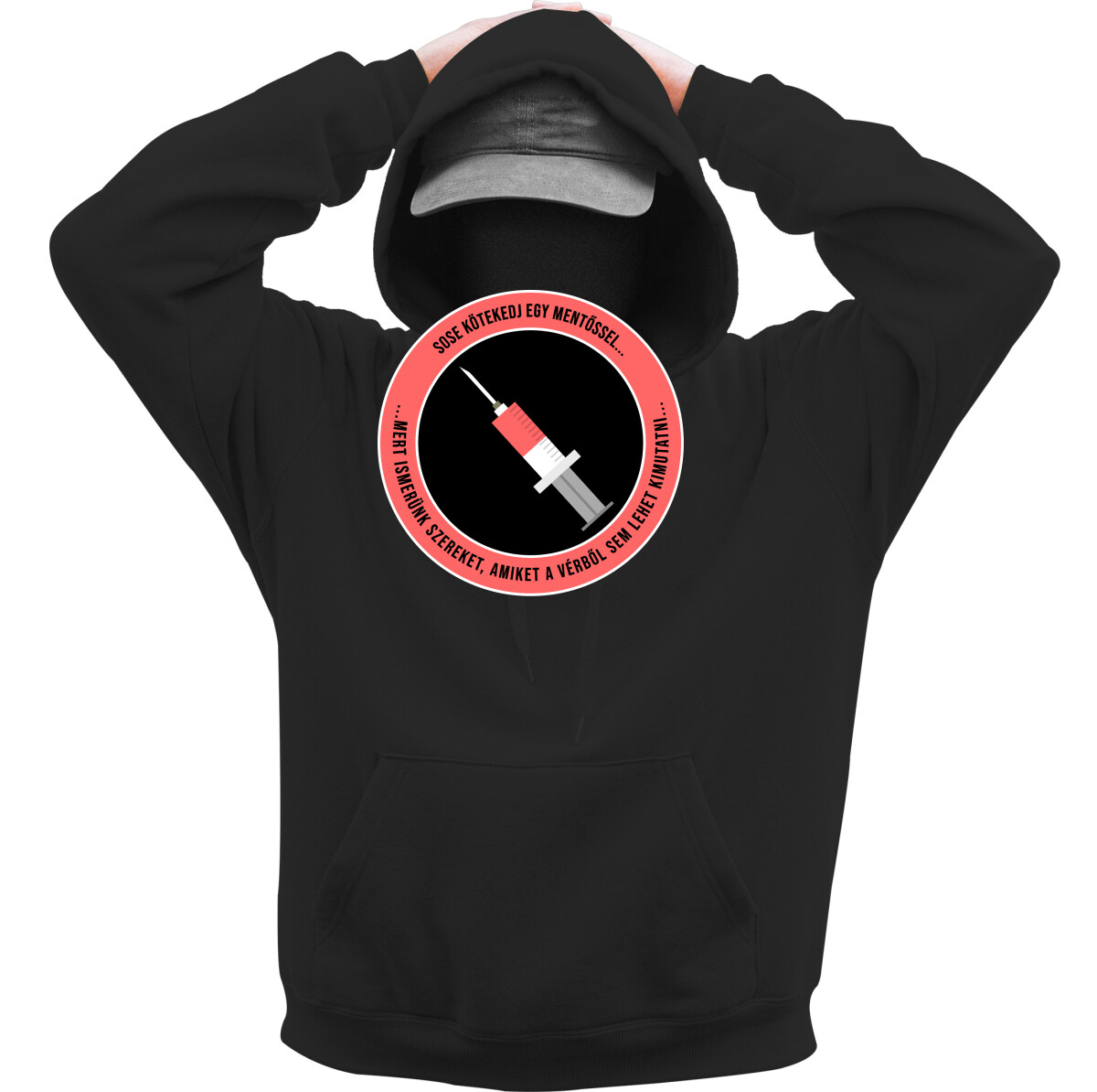 Kapucnis belebújós pulóver