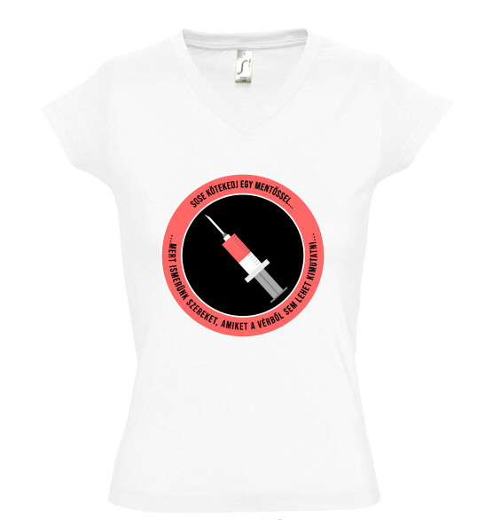 Női V nyakú póló