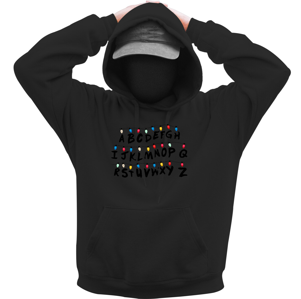 Kapucnis belebújós pulóver