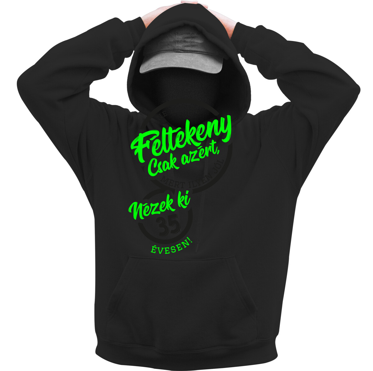 Kapucnis belebújós pulóver