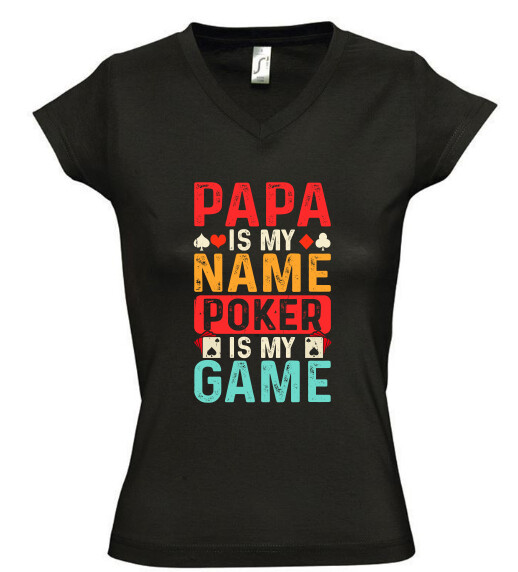 Női V nyakú póló