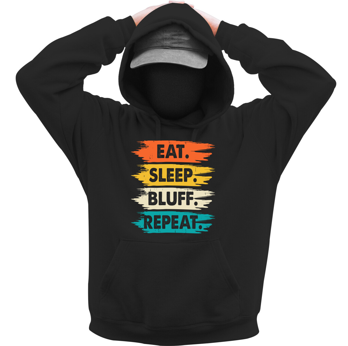 Kapucnis belebújós pulóver