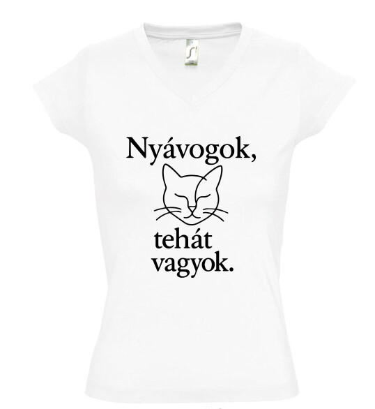 Női V nyakú póló