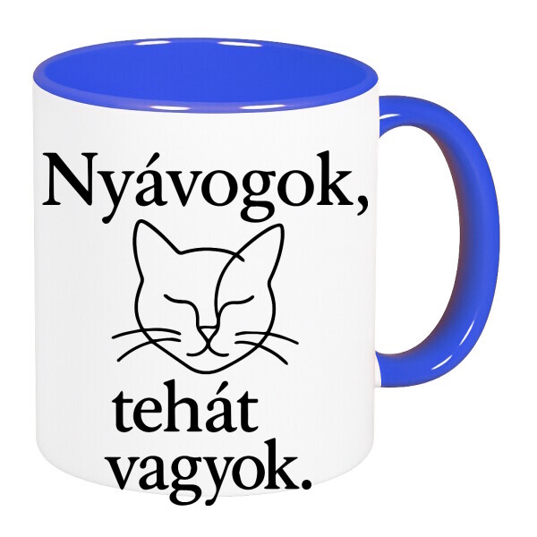 Színes fülű és belsejű bögre